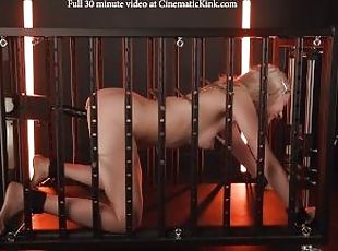 Taylor Mae machine fucked in slave cage