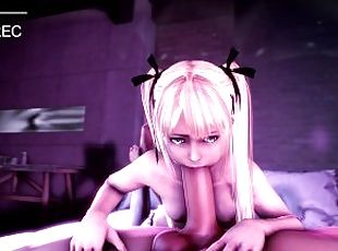 DoA Marie Rose Choking on Huge Cock Deepthroat Cought on Camera 3D Hentai SFM animation