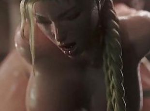 Street Fighter porn Cammy pussy Creampied and anal fingering 3D animation