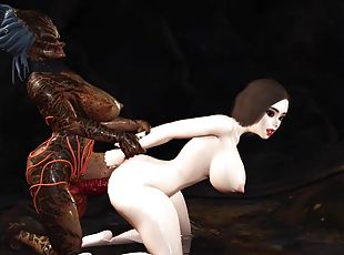 Horny sexy secretary has hard anal sex by predator futa