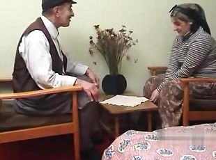 Elderly Turkish man fucks his wife with turban