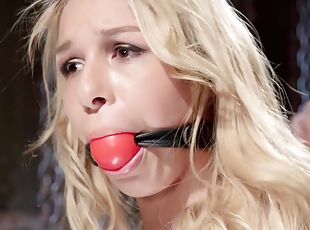 Nineteen year old whore tied up and toyed