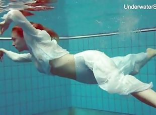 גינגי, תחתוני-נשים, מושלם, מין-בלבוש-מלא, מתחת-למים