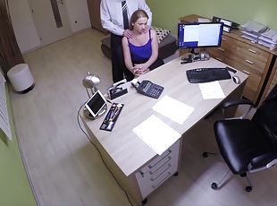 kontor, fitta-pussy, hardcore, par, rakad, påklätt-sex, gömd