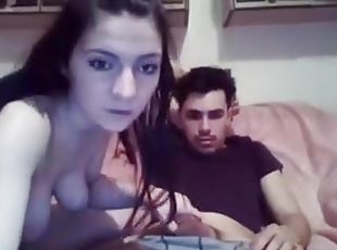 Camgirl with suckable titties works a dick hard