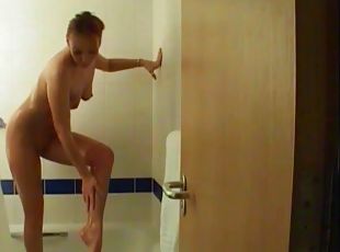 fürdőkádban, pornósztár, természetes, zuhanyozás, szólóban
