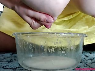 Hard Nipples on Lactating Babe - milking fetish on amateur webcam