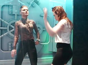 Sexy horny babes enjoy dancing while being soaking wet