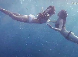Swimming in the deep blue ocean