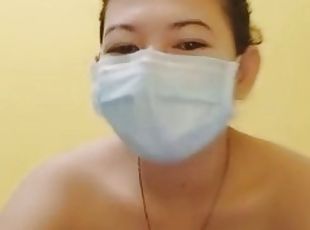 asiatisk, brystvorter, kone, undertøj, webcam