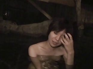 Subtitle for the first time a Japanese lesbian hot spring bathing