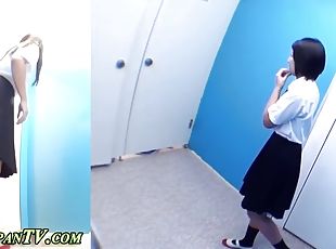 Bathroom cams film cute Japanese chicks pissing in toilets