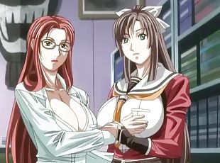 büyük-göğüsler, üç-kişilik-grup, pornografik-içerikli-anime