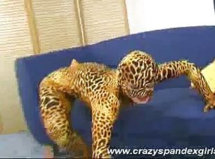 Crazy spandex girl teasing sex
