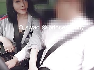 Fake taxi Fuck Asian passenger princessdolly with black stockings. SWAG.live DS-0002