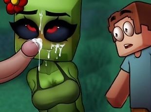 Minecraft Porn Hornycraft Shy Creeper Suck the CUM Out of STEVE Game Gallery