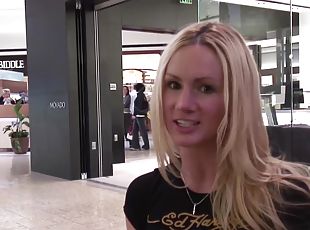 Naughty teen takes you shopping in a real mall