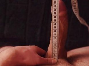 Measuring my cock as it grows