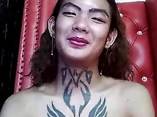 asiatisk, store-pupper, shemale, amatør, cumshot, ladyboy, fingret-pretty, rumpe-butt, tattoo