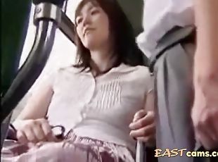 a sex prostitute handjob in bus