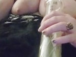 Horny Goth BBW Stoner Plays With Her Titties