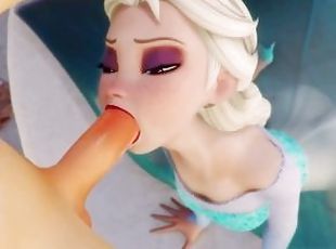 Elsa Do Hot Blowjob In Castle  Uncensored Cartoon Hentai Frozen 4k 60fps