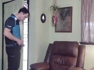 MILF Fucks Amazon Delivery Man SQUIRTS On His Vest!