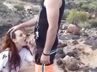 Blowjob outside at the beach