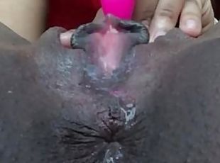 klitoris, ekstrem, orgasme, pussy, ebony, svart, cum, fingret-pretty, våt