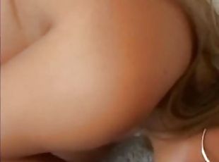Sexy asian with huge tits gives a rimjob, head and gets drilled