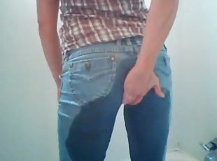 Girl pisses in her jeans and dances