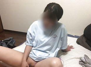 asiático, masturbação, amador, babes, japonesa, dedos, colégio, sozinho