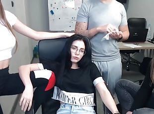 Beautifull teen sister masturbates in front of her gamer brother