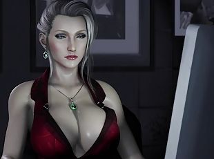 büyük-göğüsler, orta-yaşlı-seksi-kadın, animasyon