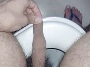 My dick was pressed by the toilet I lick my piss And there Urine benith my ass