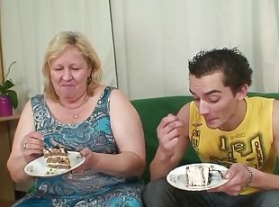 Huge titted pleases his wifes mother