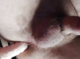 Close up strapon in the ass. Gentle domination over men