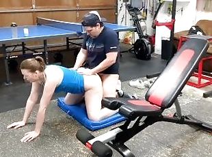 Redhead Gets Fucked During Home Gym Workout, Has Incredible Orgasm