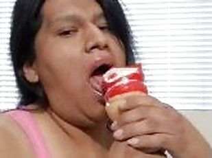 Sucking, Licking Big Cream Cone