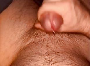 Rubbing smooth balls Stroking thick cock plus Cumshot