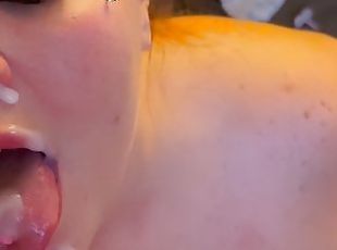 Finally Having Sex with STEP SIS… She Lets Me CUM in Her MOUTH. SPIT or SWALLOW?