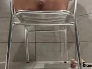 Squirting in the gym bathroom