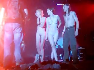 Amateur girls dancing have fun in the club