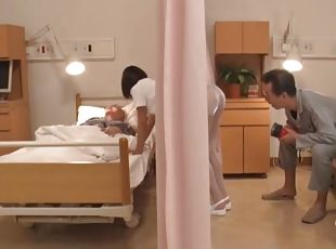 sygeplejerske, gammel, amatør, udløsning, japans, strømper, i-ansigtet, ældre, hospital, påklædt-sex