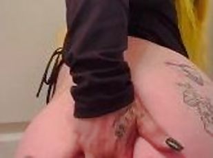 tattooed milf fingering her tight asshole in latex leggings - TandingoAndHisPet