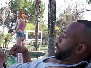 Black man with a giant dick fucks small tits chick Cecilia Taylor