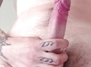 Hot Young Dude Masturbating Big Cock Tattoos Veins Goth