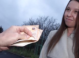 Amateur receives cash to bend ass and fuck on cam