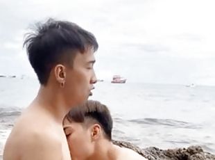 asiatique, public, fellation, hardcore, gay, thaï