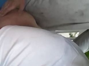 Milf fucked from behind on porch